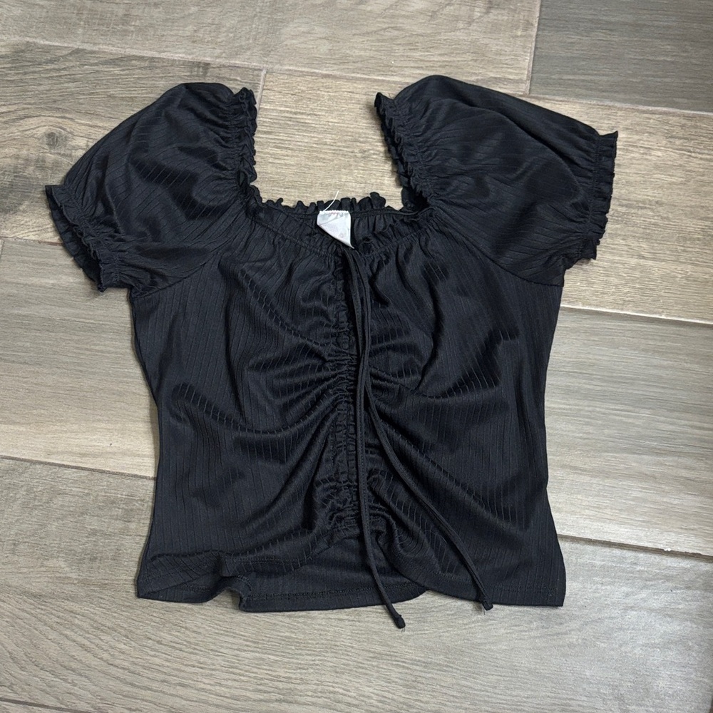 No Boundaries Black Ruched Kids Top